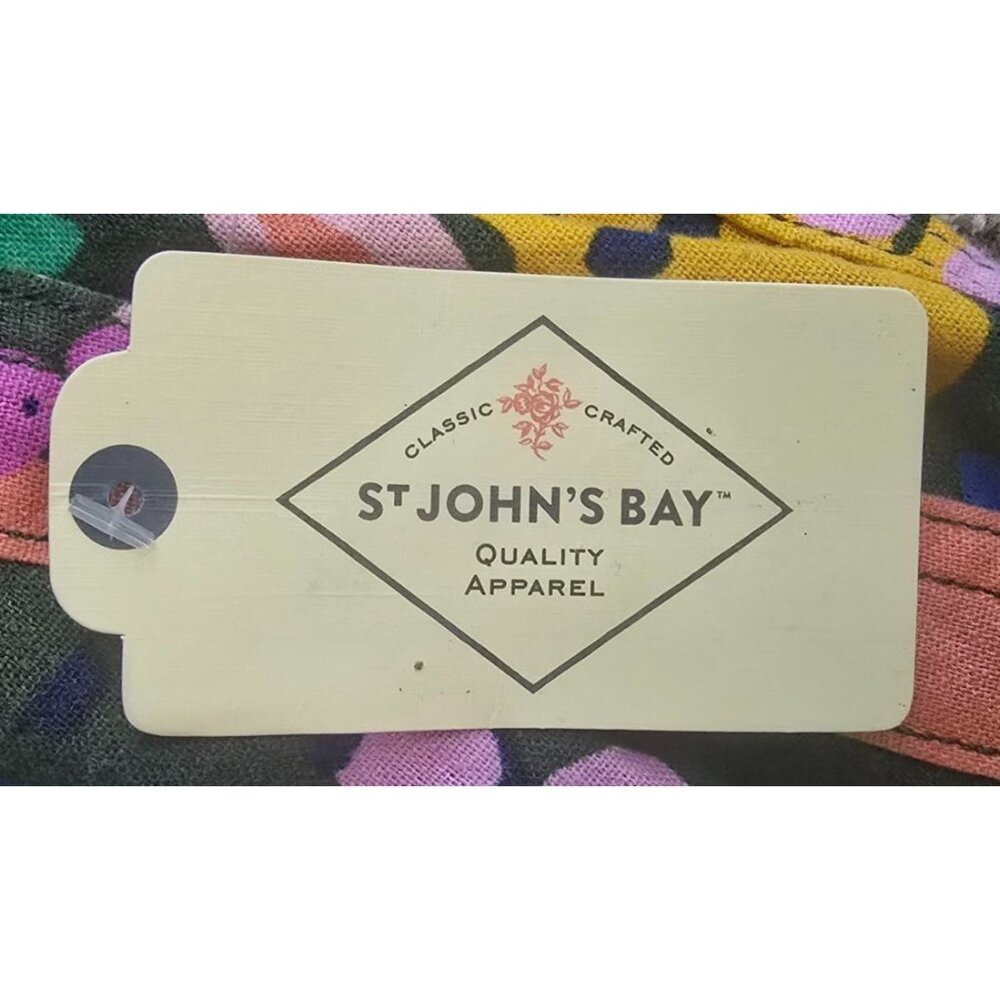 St Johns Bay Womens Floral Linen-Blend Shorts XXL - Picture 3 of 5